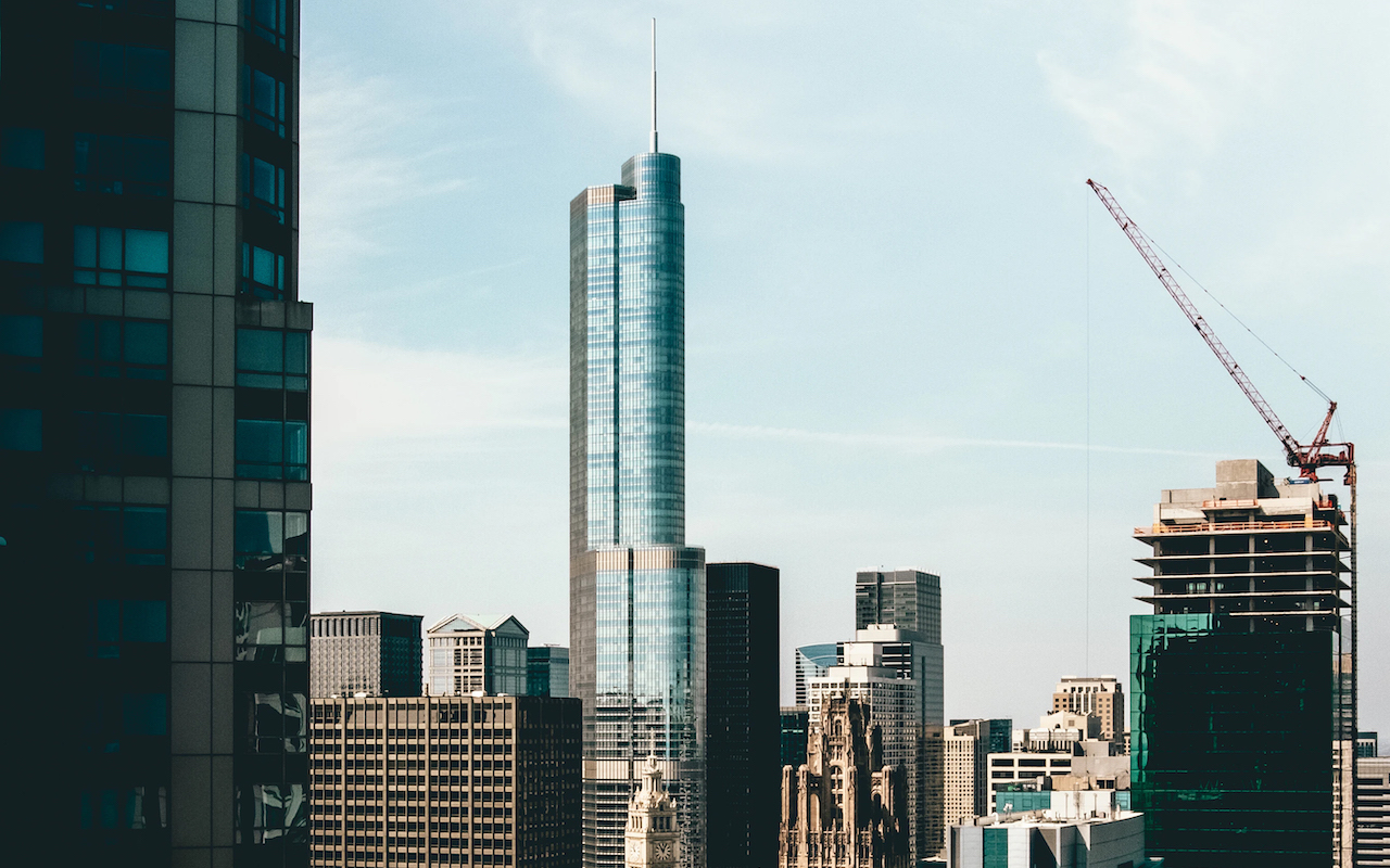 Cityscape of existing buildings and some under construction condos