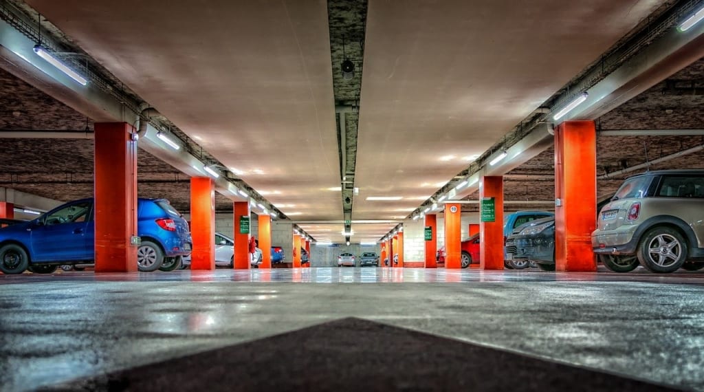 Multi-storey car parking garage in a Toronto condo.