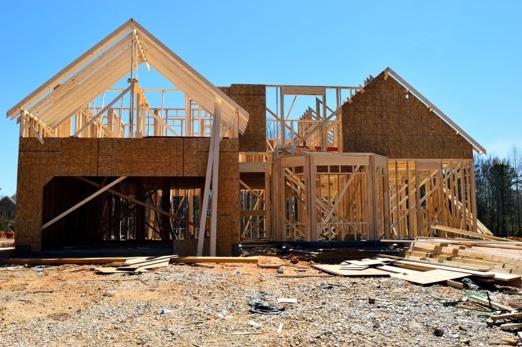 New home under construction.