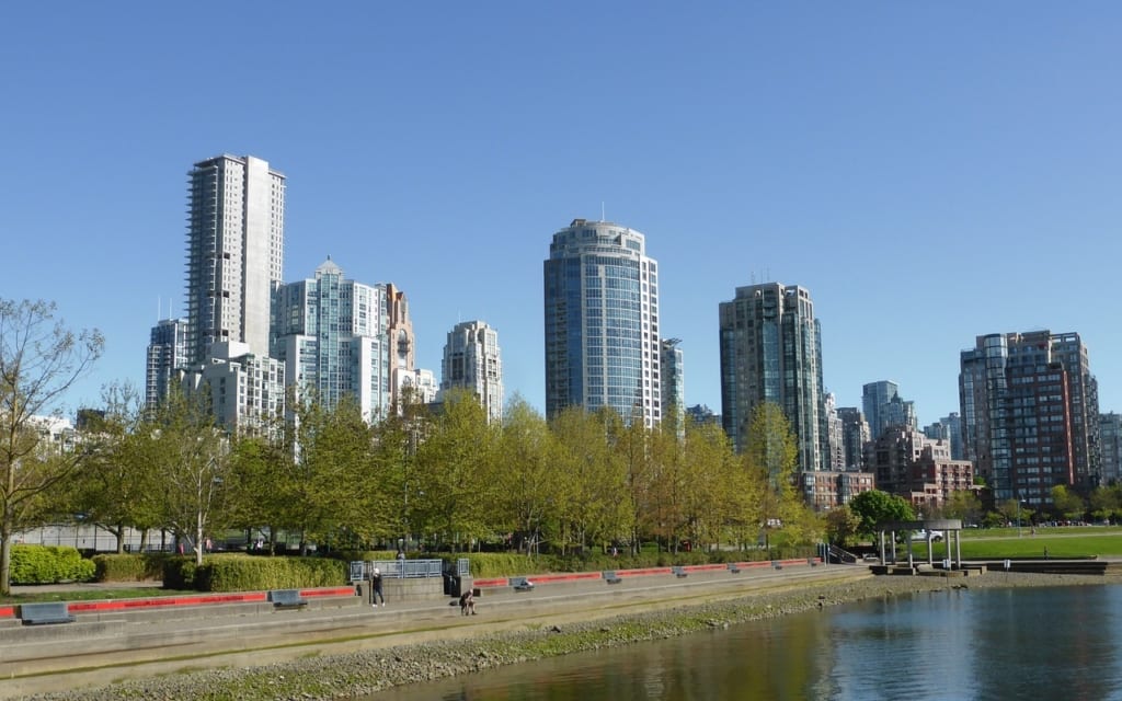 Skyline of high-rise condo buildings.