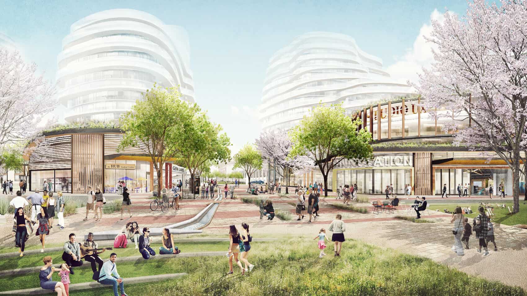 Rendering of Brightwater Port Credit Residences Garden and Courtyard
