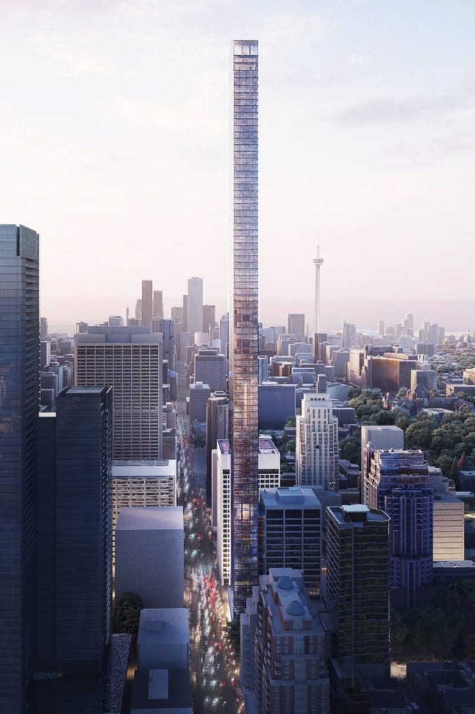 Rendering of 1200 Bay Condos exterior in full.