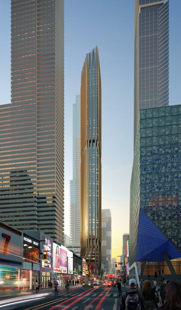 Full exterior rendering of 372 Yonge Condos in Toronto.