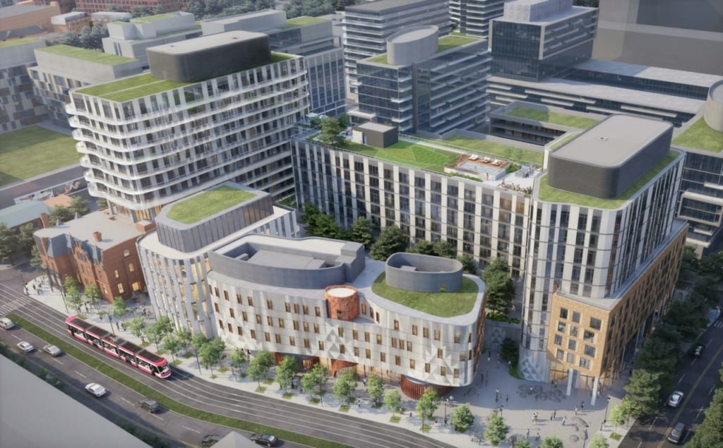 Rendering of Canary House aerial during the day