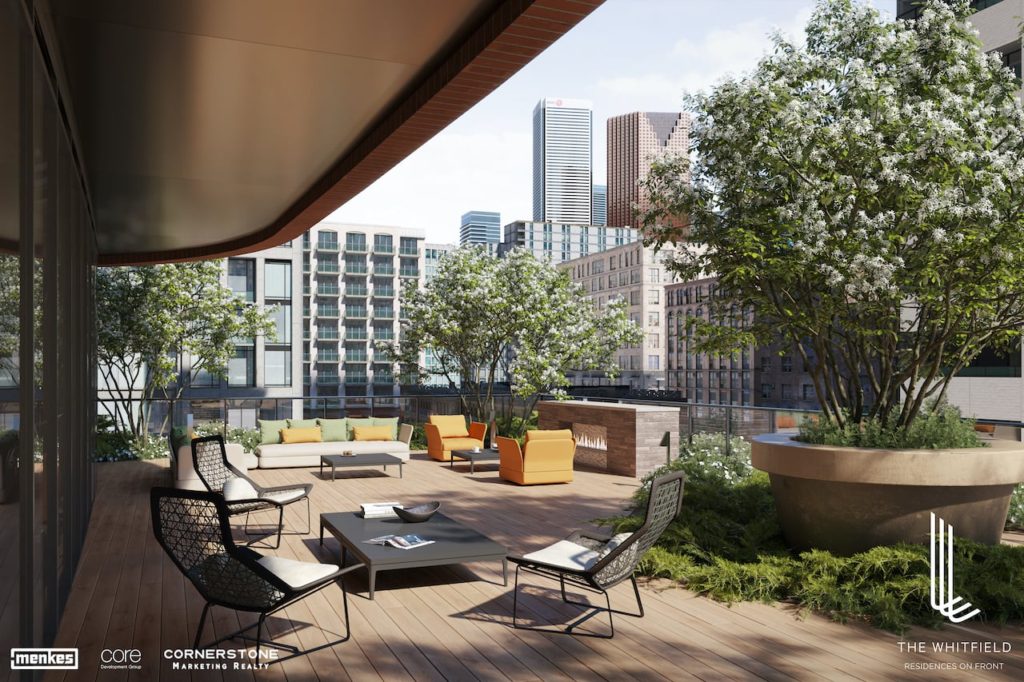 Rendering of The Whitfield outdoor terrace
