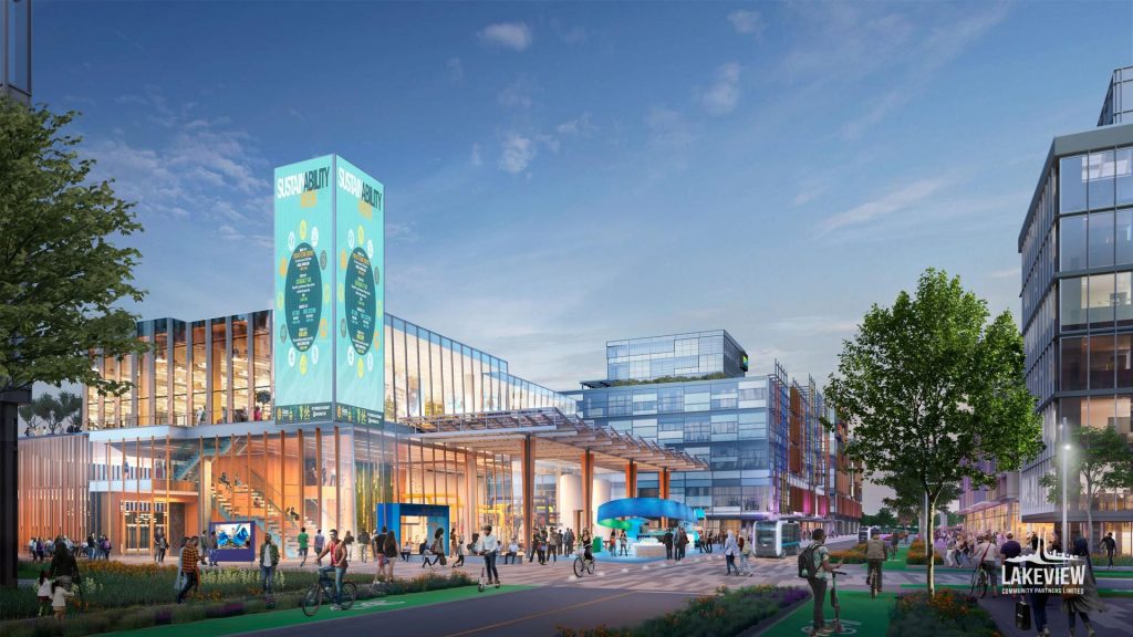 Sustainability Centre at Lakeview Village/Renderings by Cicada Design Inc.