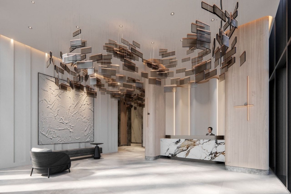 Rendering of Church Condos lobby interior