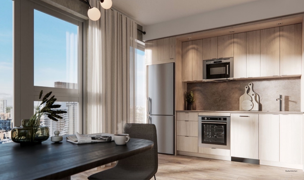 Rendering of Queen Condos suite interior during the day