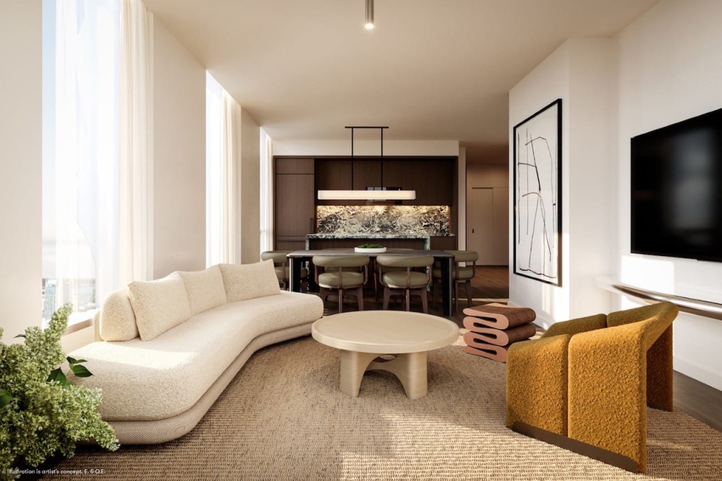 Rendering of Forma Condos upgraded suite interior