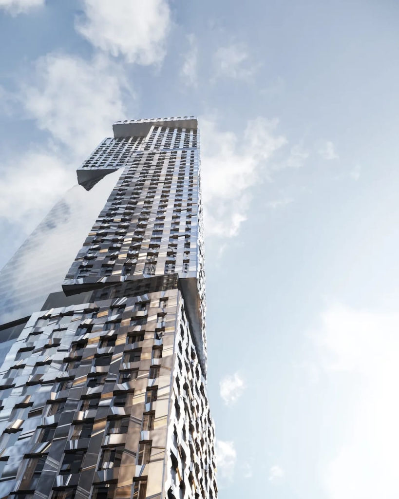 Forma Condos exterior worms-eye-view