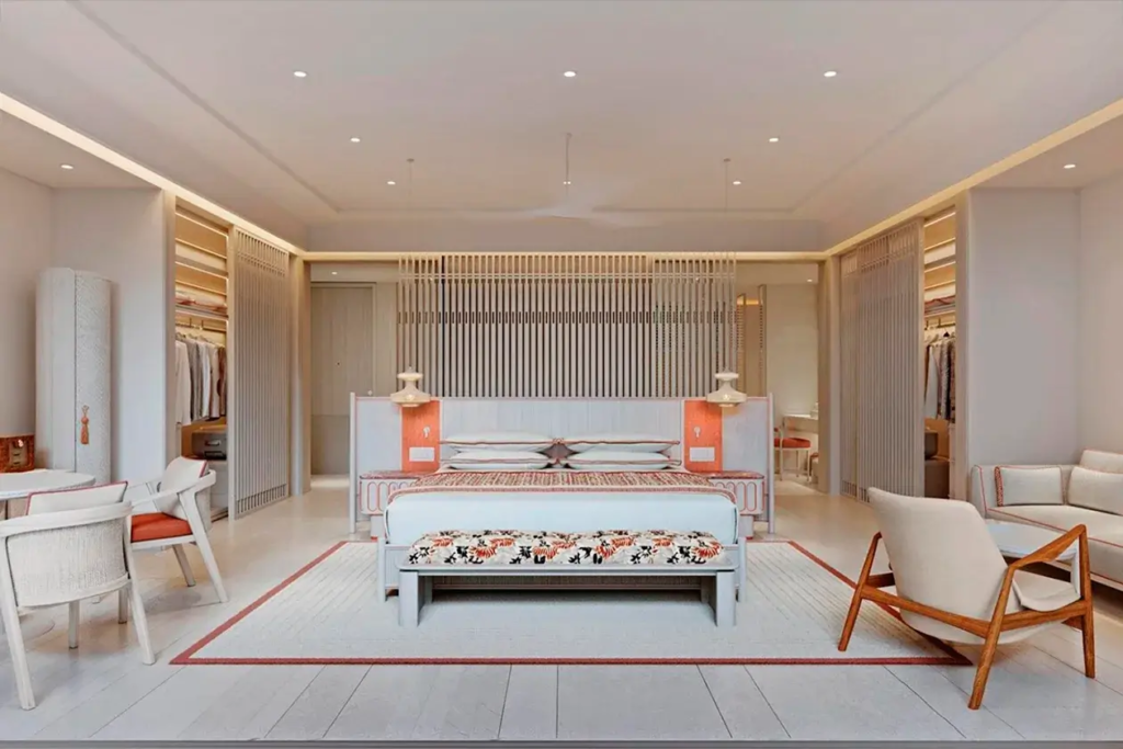Spacious and modern bedroom design at Vie L'Ven, showcasing luxury accommodation in St. Maarten.