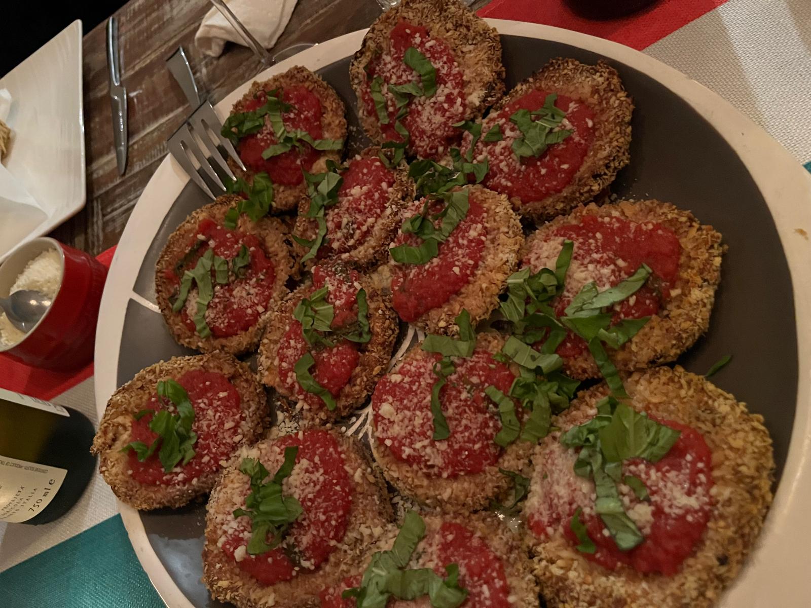 Eggplant Chips & Homemade Tomato Sauce