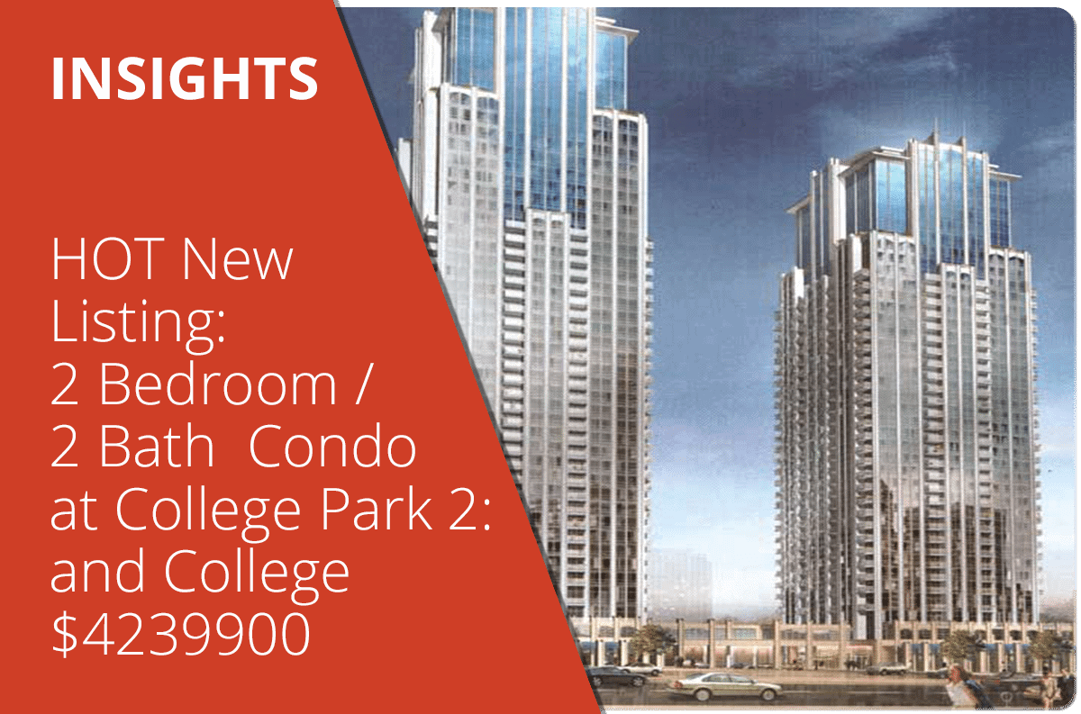 HOT New Listing: 2 Bedroom / 2 bath Condo at College Park 2: Bay and College $439900