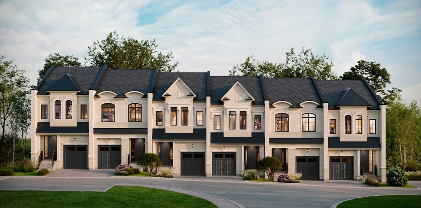 Eagle's View Bolton townhome streetscape, front elevation A